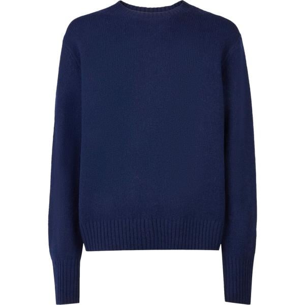 pullover da uomo in blu scuro girocollo in lana Doppelganger