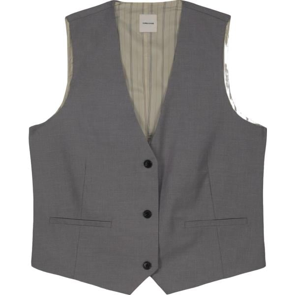gilet Doppelganger grigio tinta unita