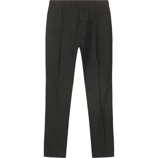 Pantaloni da uomo in nero pece con cinturino in cotone Doppelganger