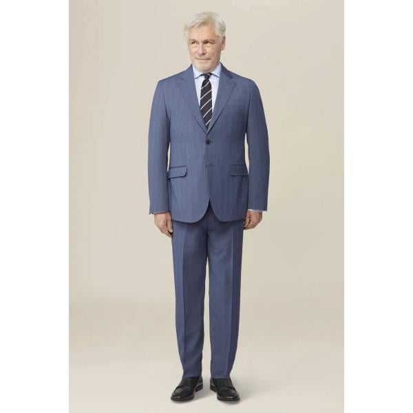 Vestito da uomo in blu medio principe di galles monopetto Doppelganger