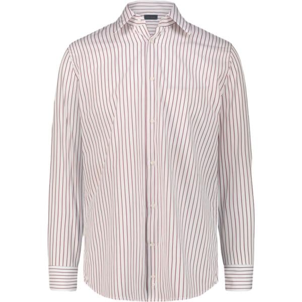 Camicia da uomo in bianco avorio a righe Doppelganger