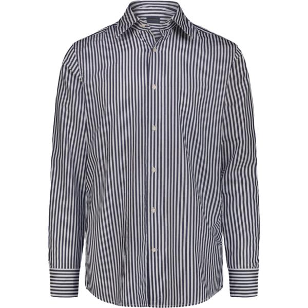 Camicia da uomo in bianco neve a righe collo classico Doppelganger