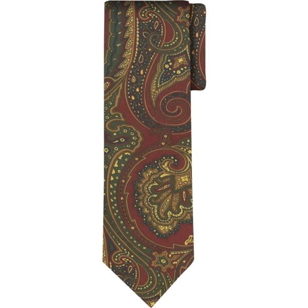 Cravatta da uomo in verde oliva paisley Doppelganger
