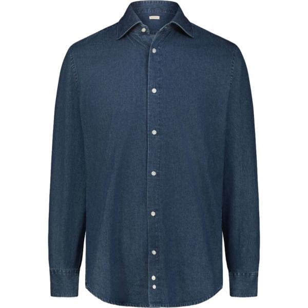 Camicia da uomo in blu scuro in denim Doppelganger