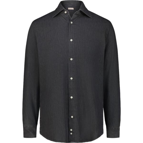 Camicia da uomo in grigio scuro in denim Doppelganger