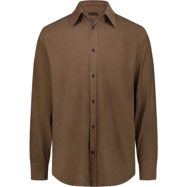 Camicia da uomo in marrone scuro a righe Doppelganger
