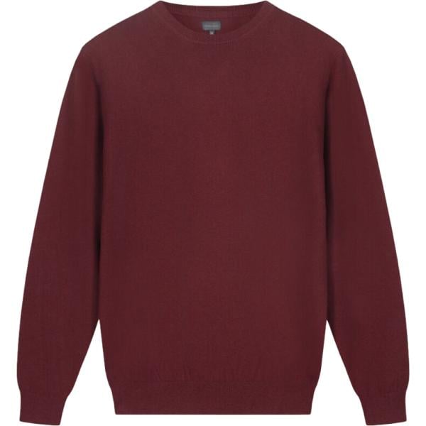 Maglione da uomo in bordeaux girocollo in lana Doppelganger