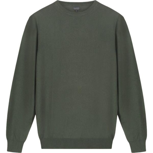 Maglione da uomo in verde scuro girocollo in lana Doppelganger