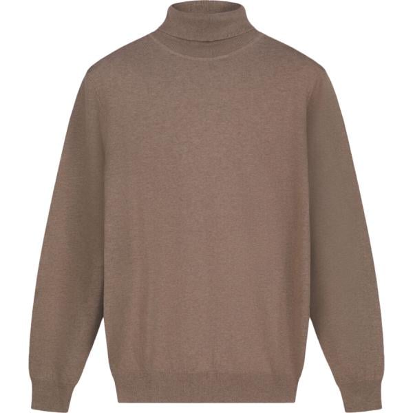 Pullover da uomo in beige sabbia collo a dolcevita in lana Doppelganger