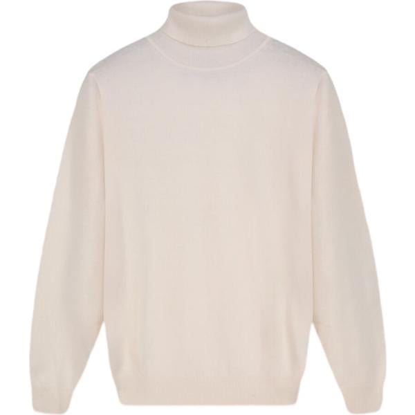 Pullover da uomo in bianco neve collo a dolcevita in lana Doppelganger