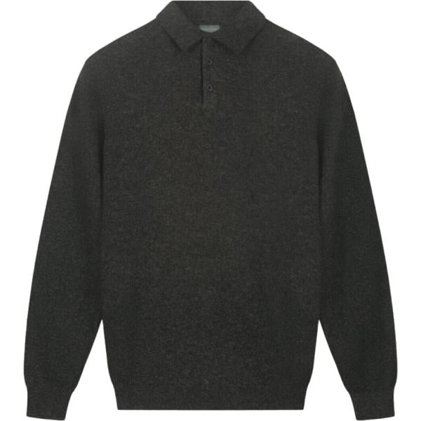 Polo da uomo in nero pece lavorato a maglia in lana Doppelganger