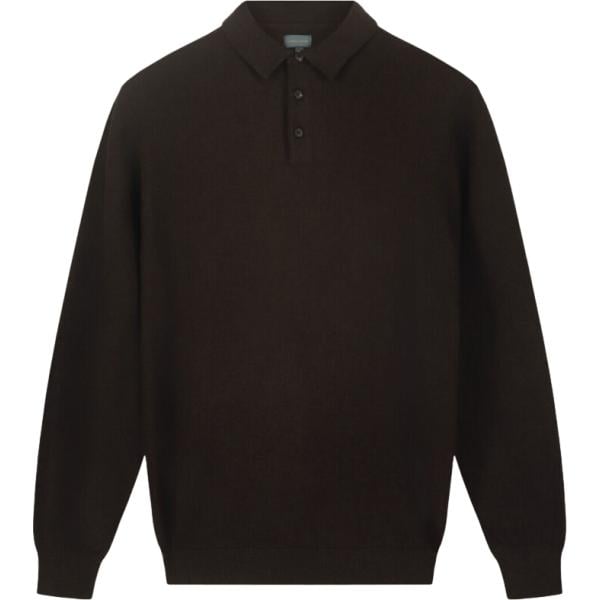 Polo da uomo in marrone scuro lavorato a maglia in lana Doppelganger