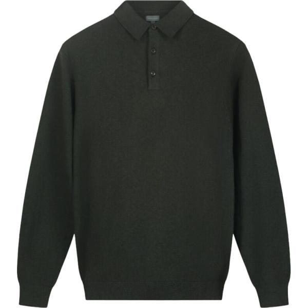 Polo da uomo in nero pece lavorato a maglia in lana Doppelganger