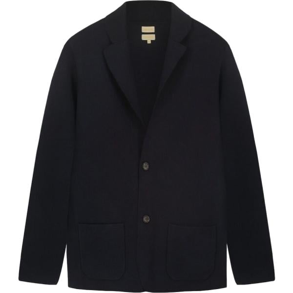 Cardigan da uomo in blu scuro lavorato a maglia monopetto in cotone Doppelganger