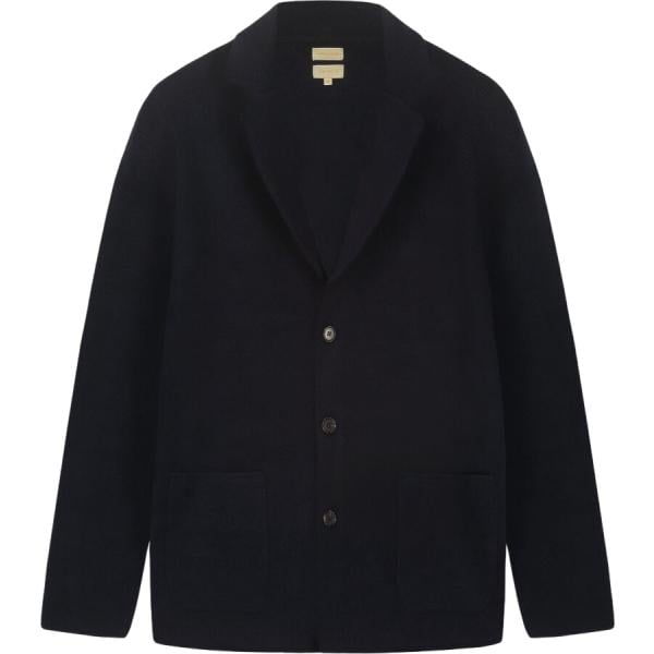 Cardigan da uomo in blu scuro lavorato a maglia monopetto Doppelganger