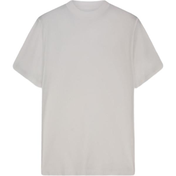 T-shirt da uomo in bianco avorio collo alto a maniche corte Doppelganger