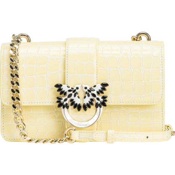 borse a tracolla Pinko giallo con stampe