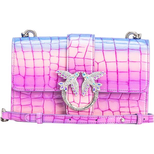 borse a tracolla Pinko rosa con stampe