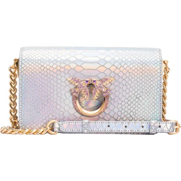 borse a tracolla Pinko grigio con stampe