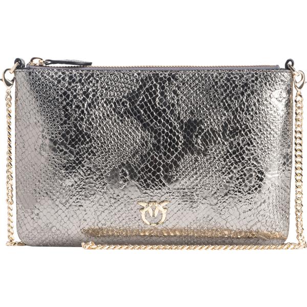 borse a tracolla Pinko grigio con stampe