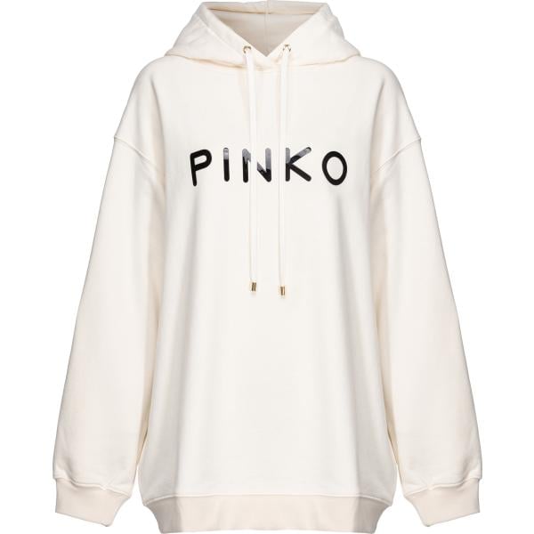 felpe con cappuccio Pinko bianco con stampe