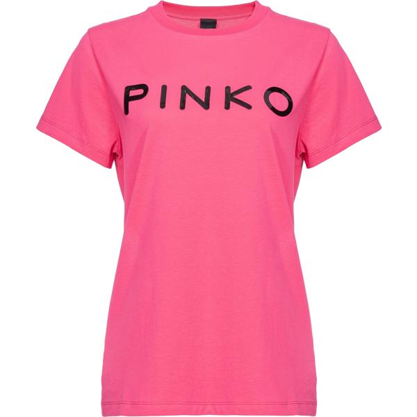 t-shirt Pinko rosa con stampe
