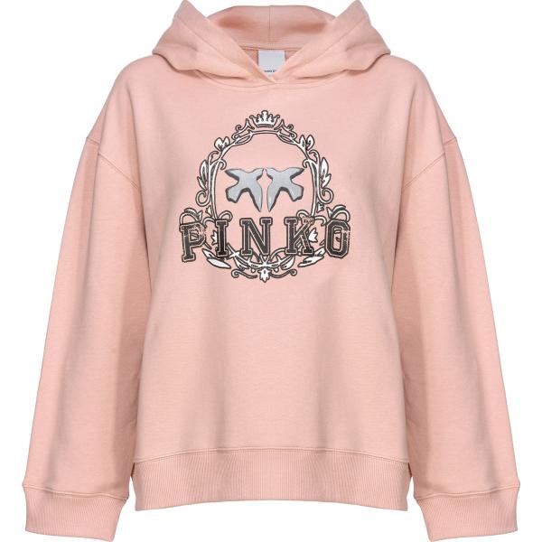 felpe con cappuccio Pinko rosa con stampe