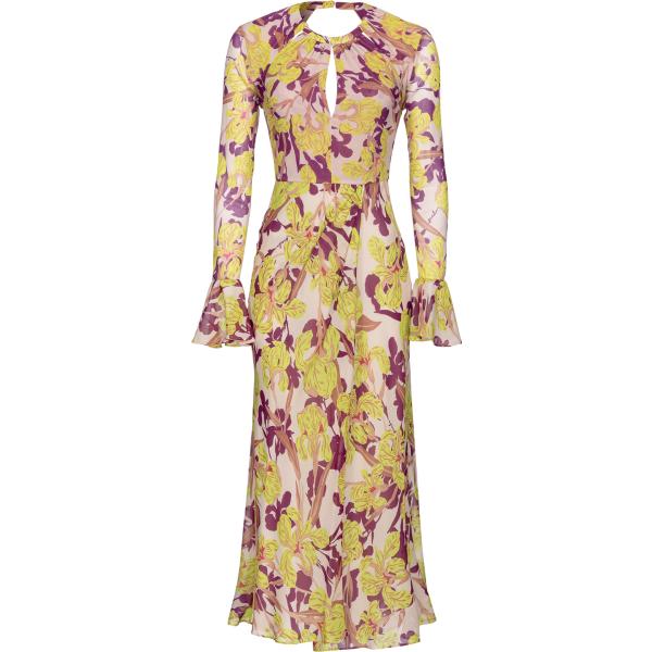 vestiti lunghi Pinko marrone a fiori