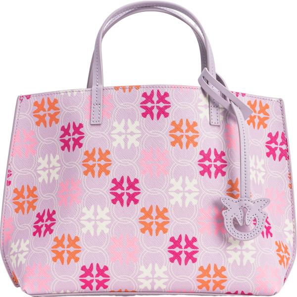 shopping bag Pinko viola con stampe