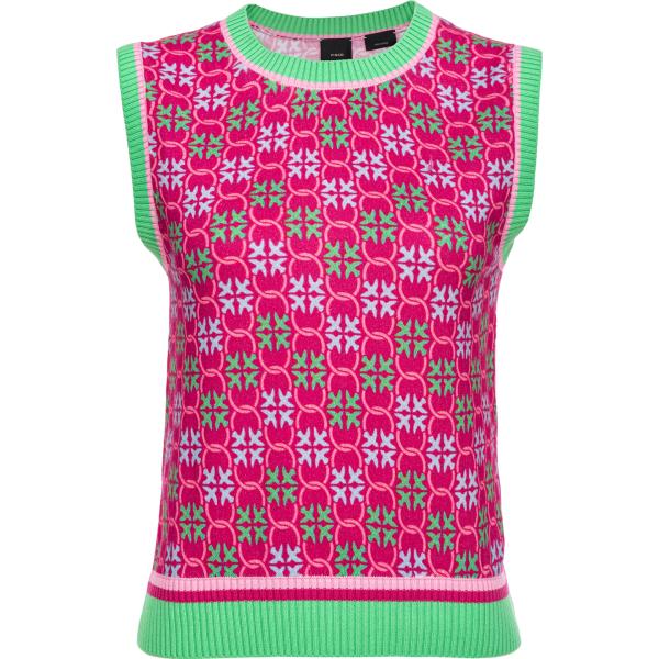 top Pinko rosa con stampe