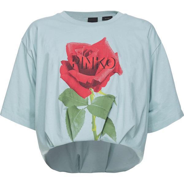 t-shirt Pinko verde con stampe