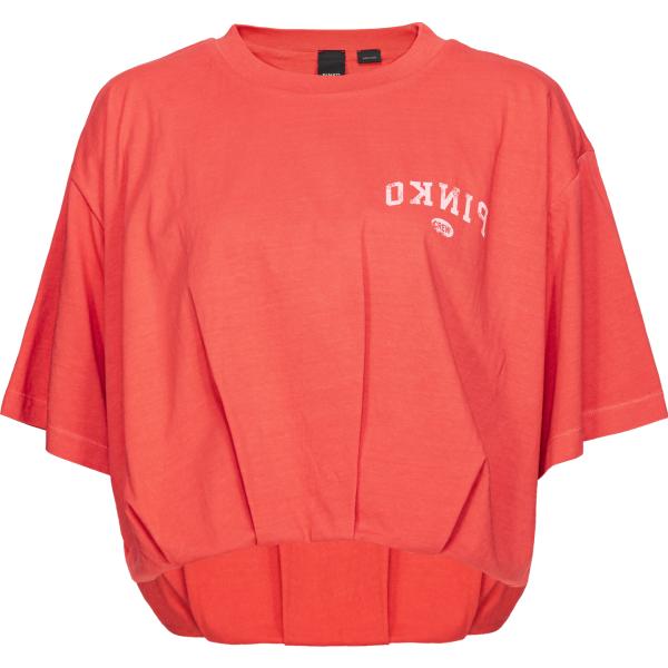 t-shirt Pinko arancione con stampe