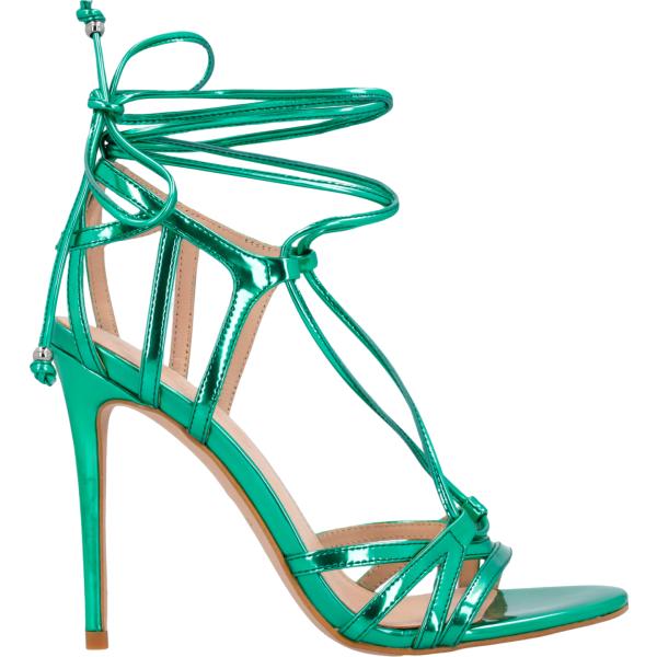 sandali in pelle Pinko verde