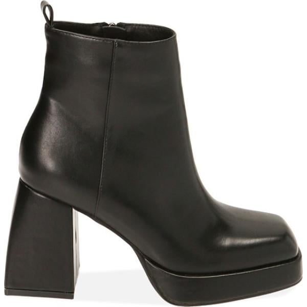 stivaletti da donna in nero pece con tacco Primadonna Collection