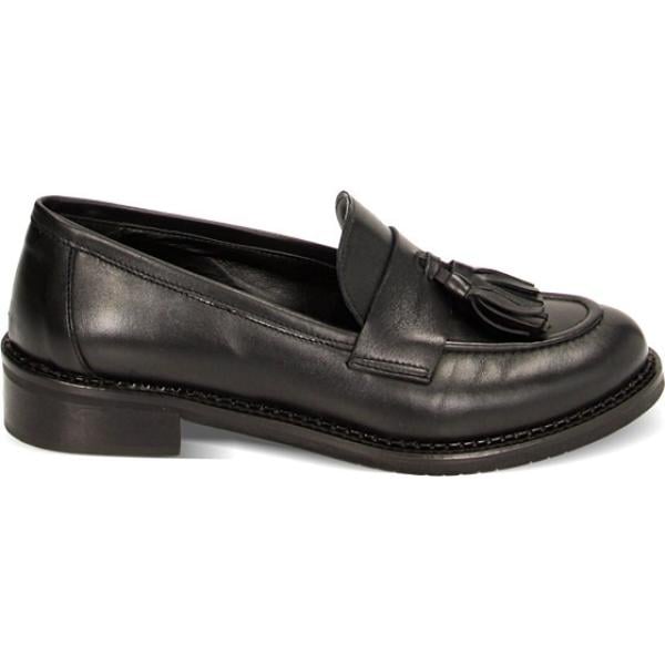 mocassini da donna in nero pece in pelle Primadonna Collection