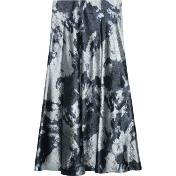 gonne longuette Fiorella Rubino nero con stampe