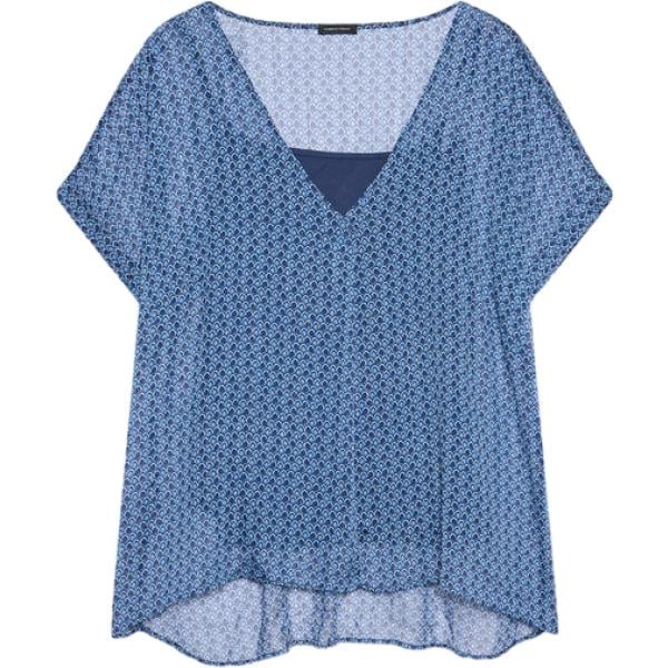 bluse Fiorella Rubino blu con stampe