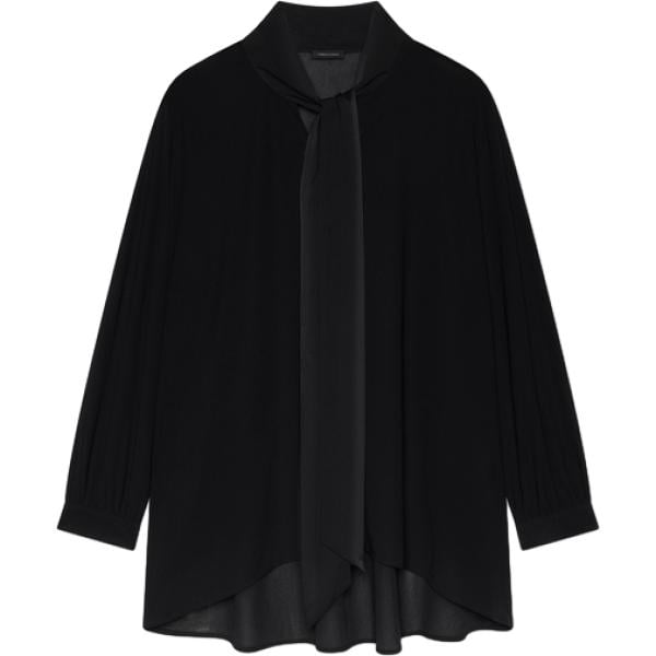 Blusa da donna in nero pece con fiocco con scollo Fiorella Rubino Fiorella Rubino