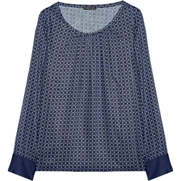 bluse Fiorella Rubino blu geometrica
