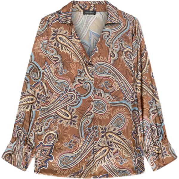 bluse Fiorella Rubino marrone con stampe