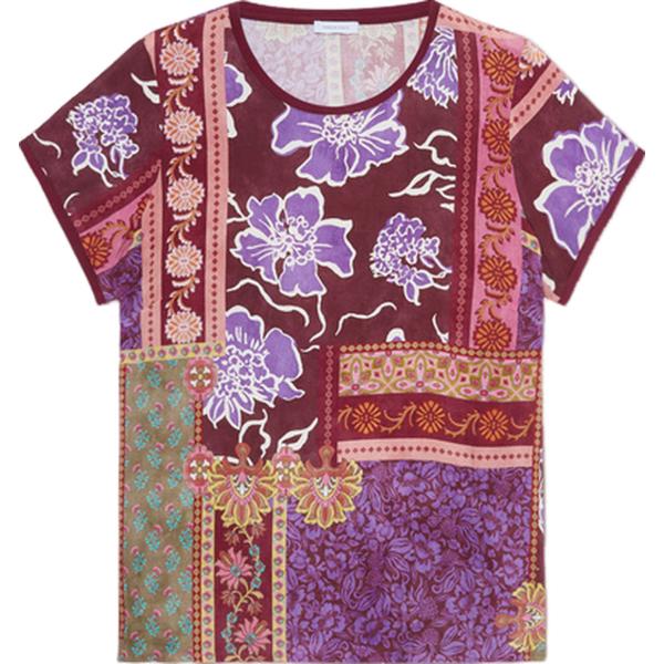 bluse Fiorella Rubino rosso con stampe