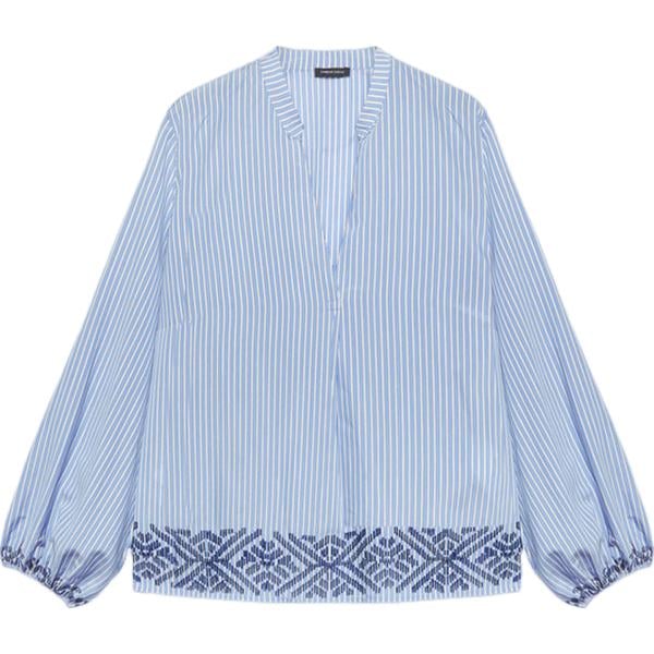 bluse Fiorella Rubino blu a righe