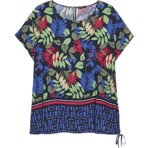 bluse Fiorella Rubino blu con stampe