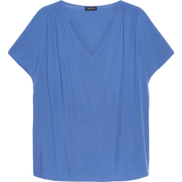 bluse Fiorella Rubino blu tinta unita