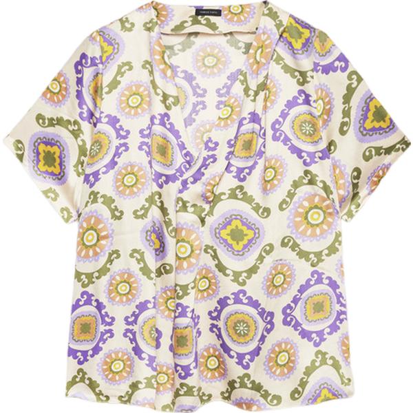 bluse Fiorella Rubino bianco con stampe
