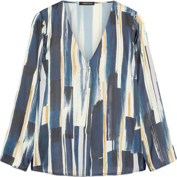 bluse Fiorella Rubino blu con stampe