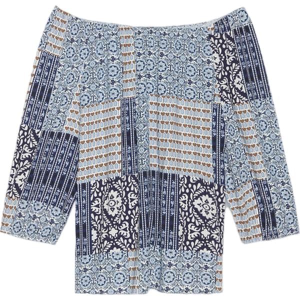 bluse Fiorella Rubino grigio con stampe