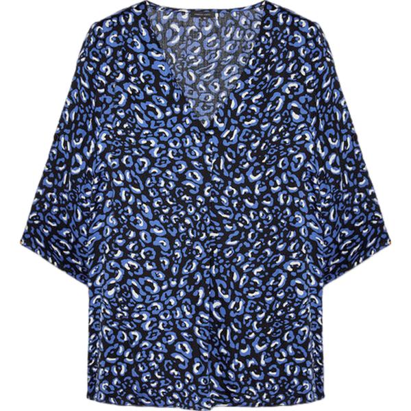 bluse Fiorella Rubino blu animalier