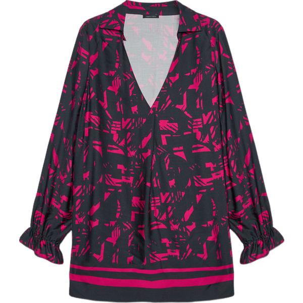 bluse Fiorella Rubino nero con stampe