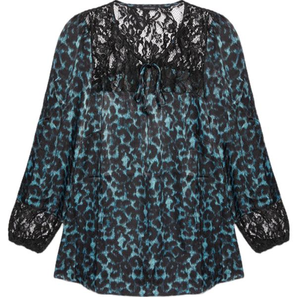 bluse Fiorella Rubino nero animalier